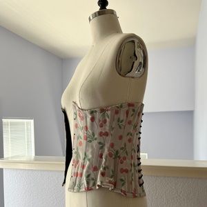 22” Cherry print Jacquard under bust corset